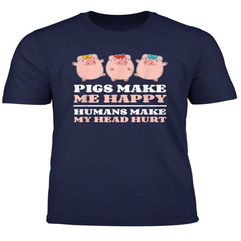 Pigs Make Me Happy Animal Farm Farming Funny Pig Lover T Shirt