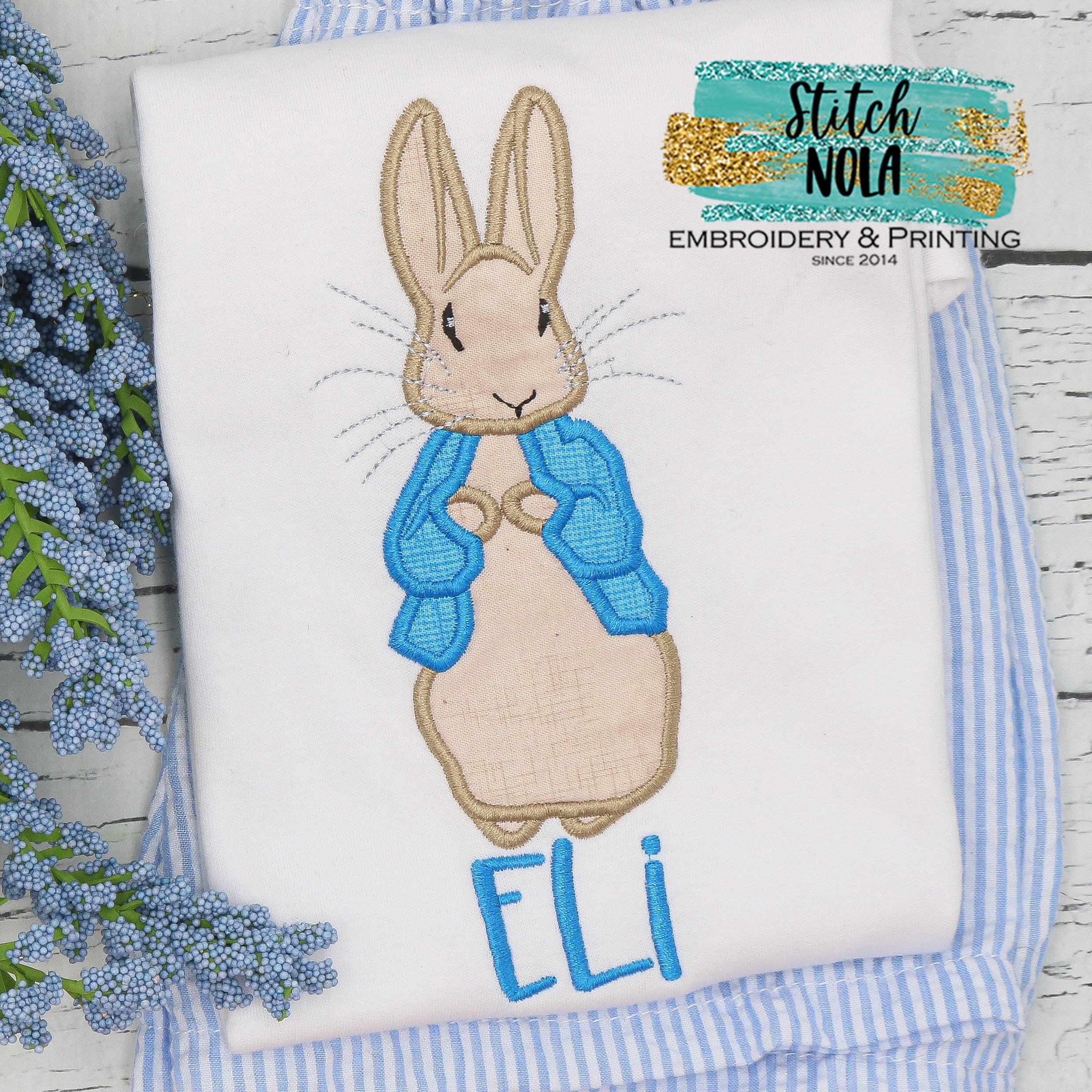 Personalized Easter Peter Rabbit Appliqué Shirt