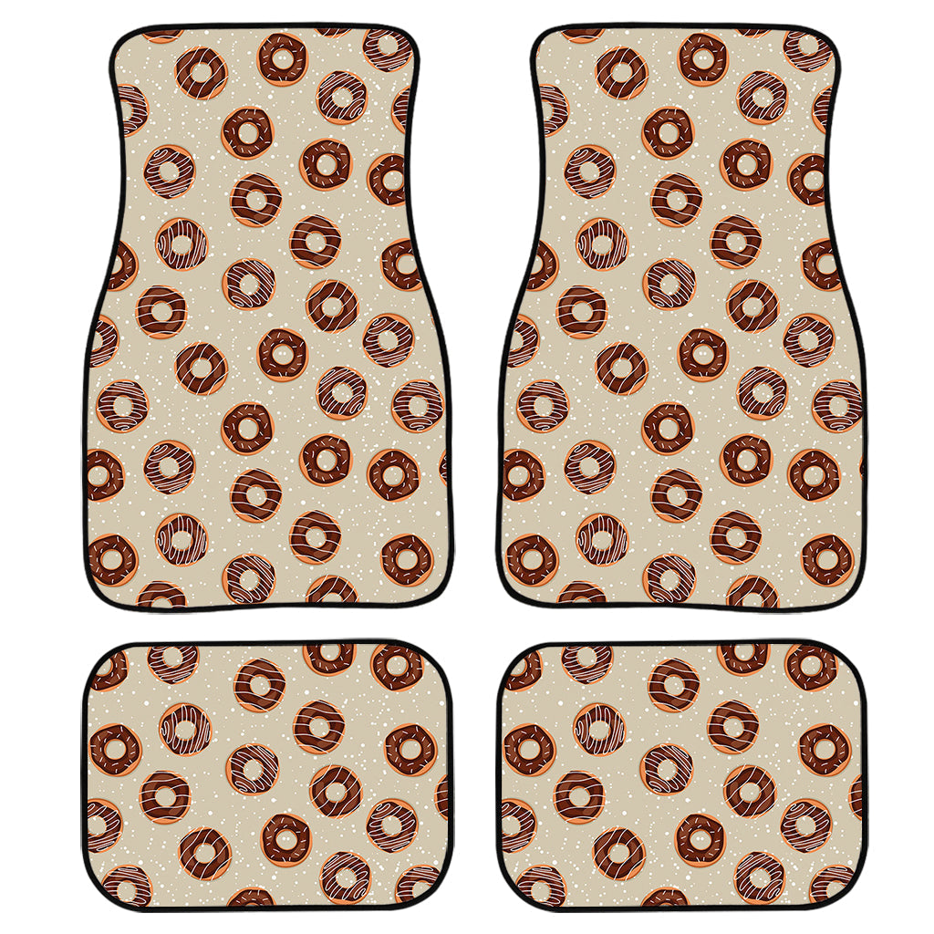 Chocolate Donuts Pattern Print Front And Back Car Floor Mats, Front Car Mat