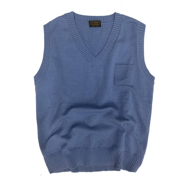 Sleeveless Sweater Vest Men Loose V-neck Classic Basic Students Preppy Style New Chic Ulzzang All-match Daily Knitted Homme Cozy alx