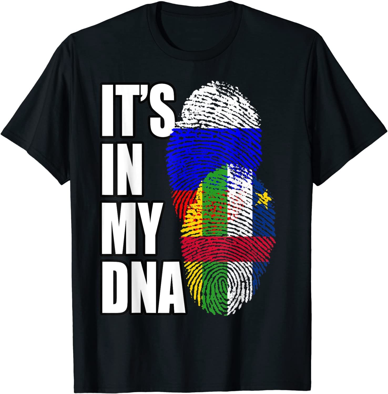 Russian And Central African Mix Dna Flag Heritage Gift T-Shirt