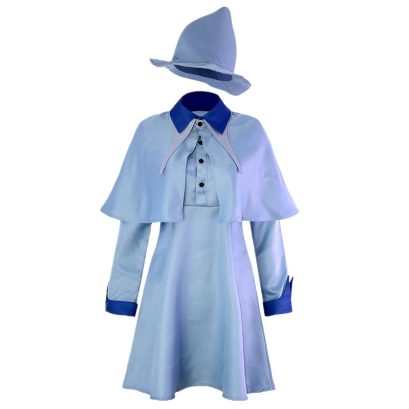 Blue Wizard School Witch Fleur Isabelle Delacour Beauxbaton Magic Cosplay Costumes Hat Women School Uniform Clothe Cap Halloween alx