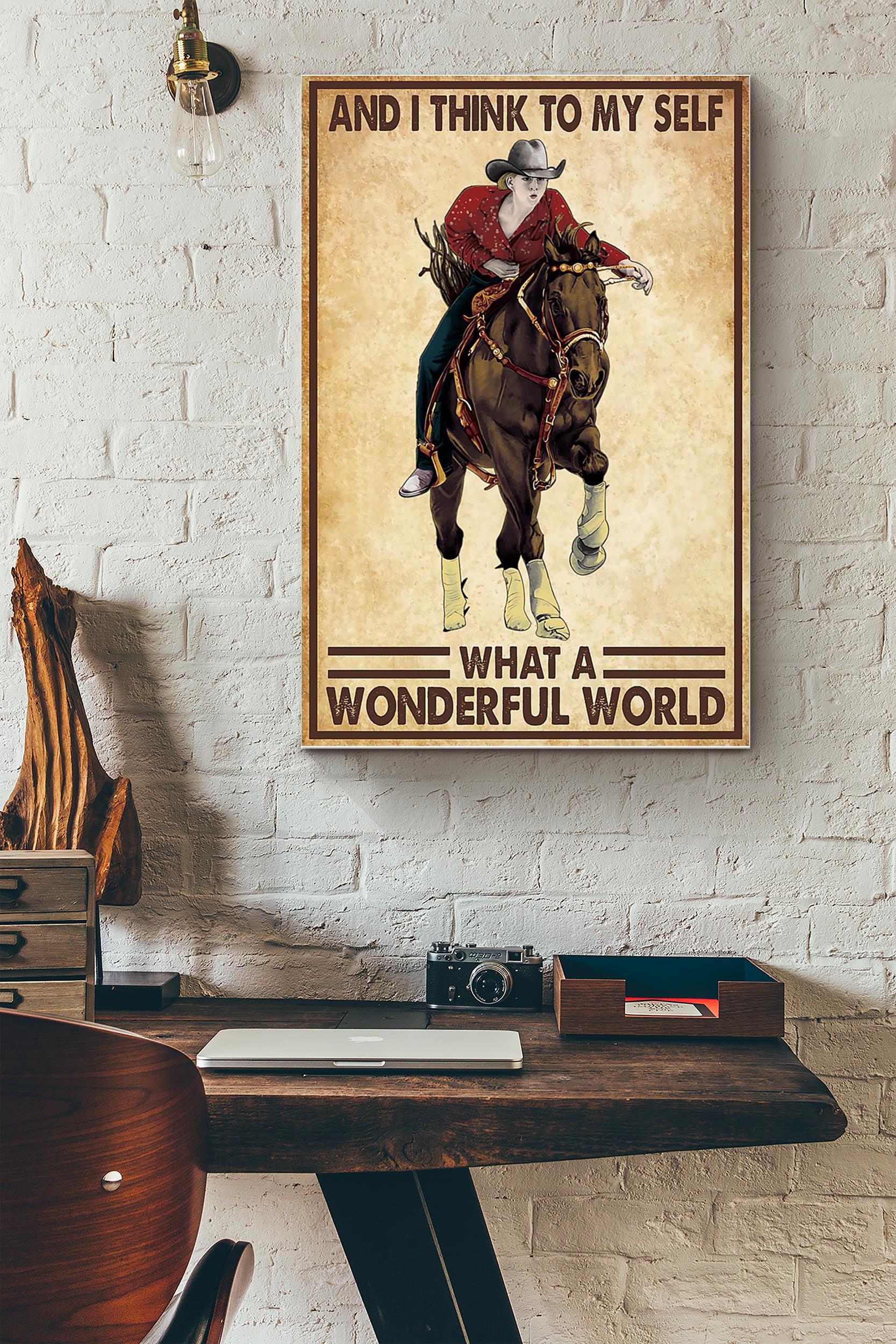 And I Think To My Self Cowgirl Poster – Animal Wall Art – Gift For Horse Lover Horse Rider Cowboy Farmhouse Decor Poster