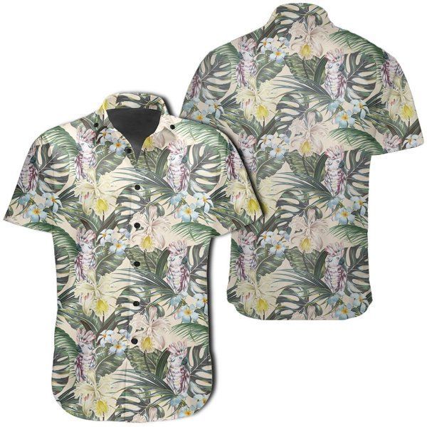 Hawaii Shirt Tropical Jungle Parrots And Flamingos Ha111166