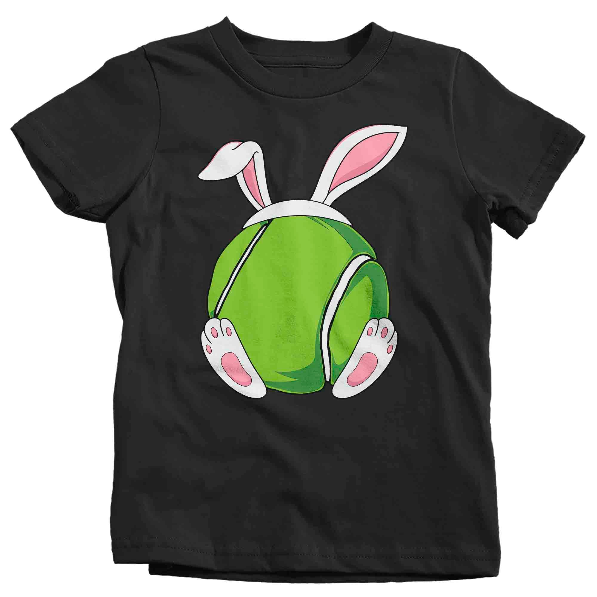 Kids Funny Easter T Shirt Tennis Ball Bunny Shirt Rabbit Ears Feet Tennis Player Gym Tshirt Gift Easter Tee Boy’S Girl’S Youth