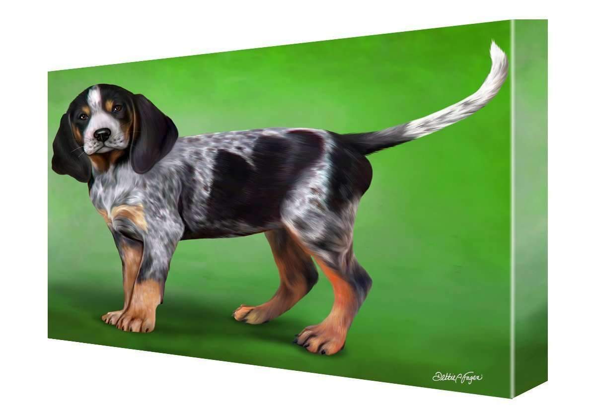 Coonhound Bluetick Puppy Dog Painting Printed On Canvas Wall Art Signed