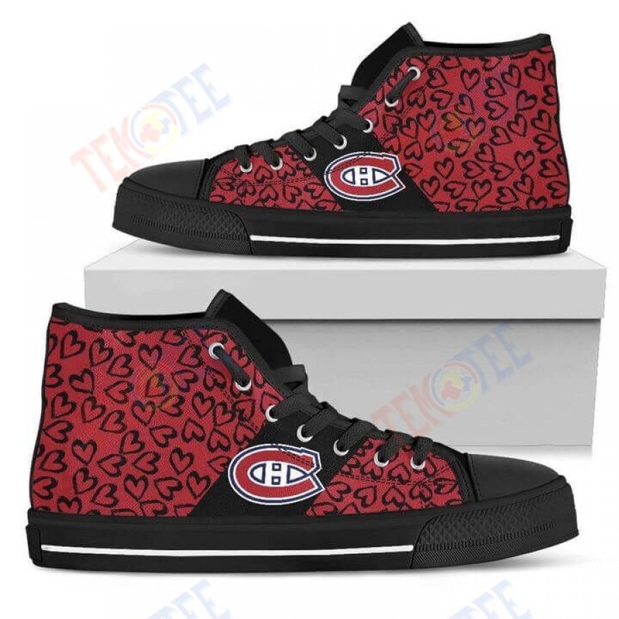 Mens Womens Perfect Cross Color Absolutely Nice Montreal Canadiens High Top Shoes TMT516