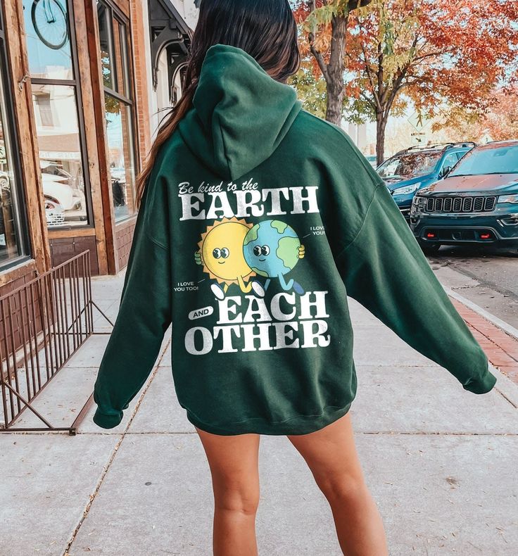 Be Kind To The Earth And Each Other Mental Health Sweatshirt Granola Girl Clothing Granola Girl Sweatshirt VSCO Hoodie Vegan Shirt