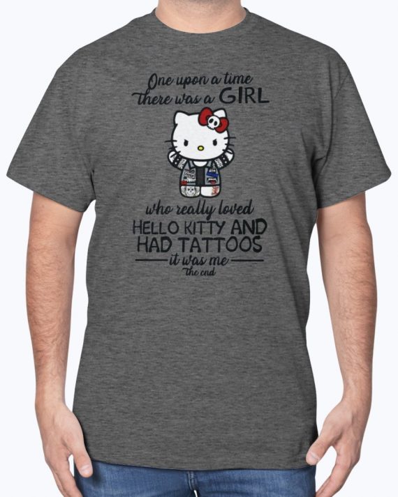 A Girl Who Loves Hello Kitty And Tattoo Cotton Tee 2D Tshirt