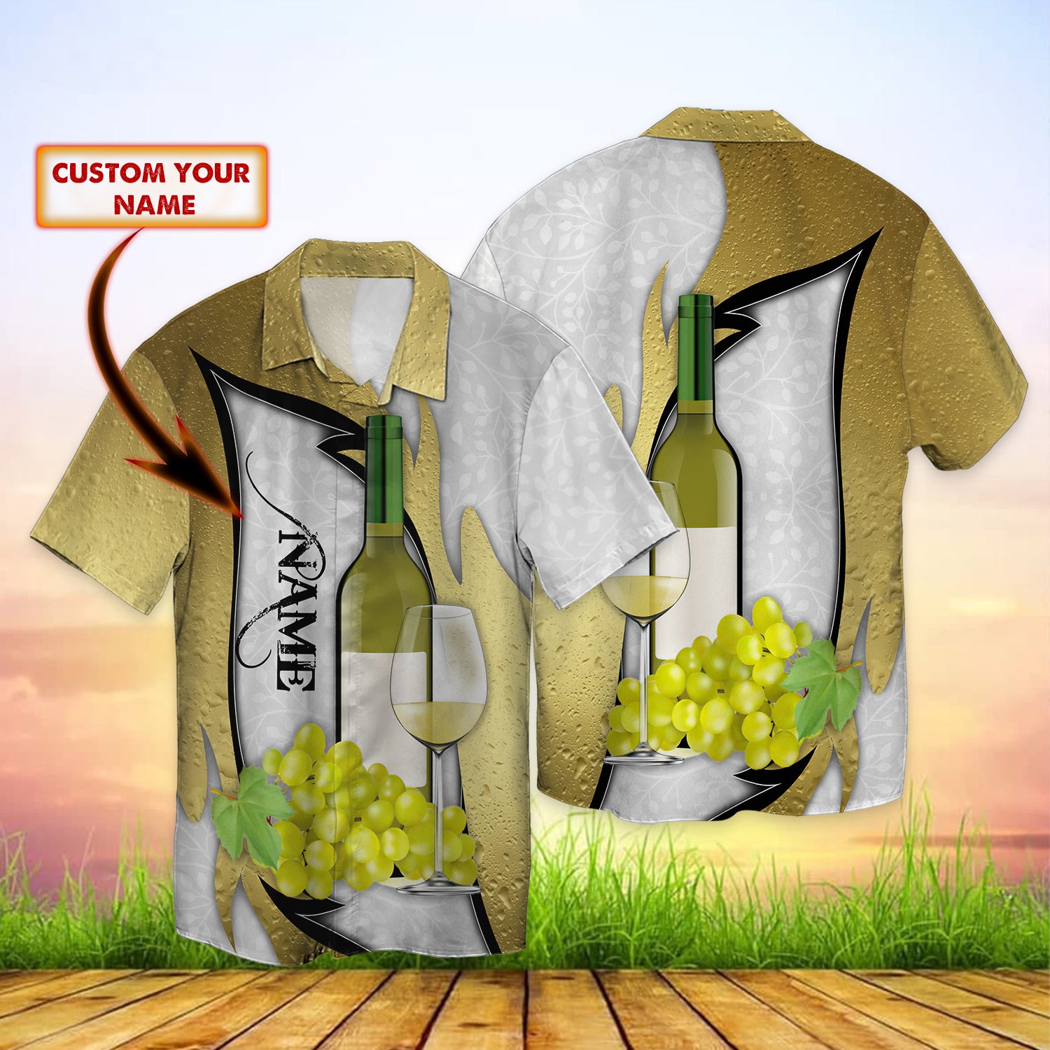 White Wine – Custom Hawaiian Shirt – Nt168 – Ct042