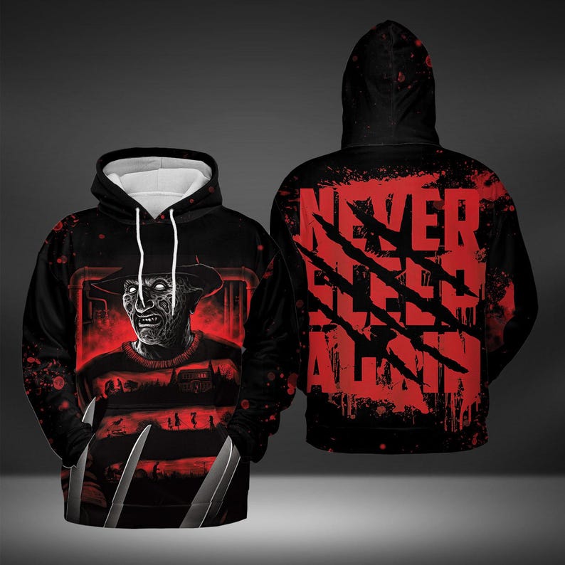 Freddy Krueger 3D Hoodies, Never Sleep Again Hoodies, Horror Movies Hoodies, Horror Killers 3D Hoodies For Men/ Women'S, Oversized Hoodie Donuink Store