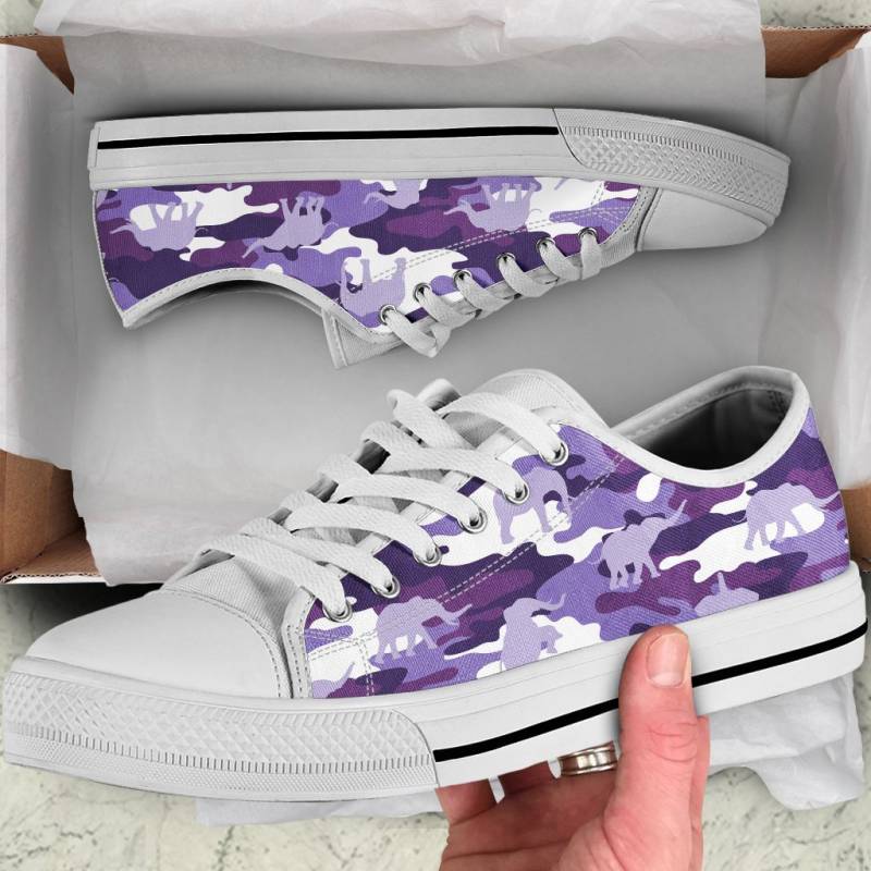 Purple Elephant Camo  – Low Top Shoes G5617