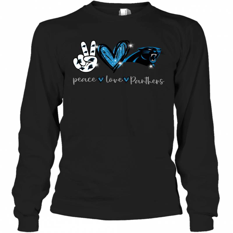 Peace Love Panthers gift for Carolina Panthers Fans Long Sleeve T-Shirt