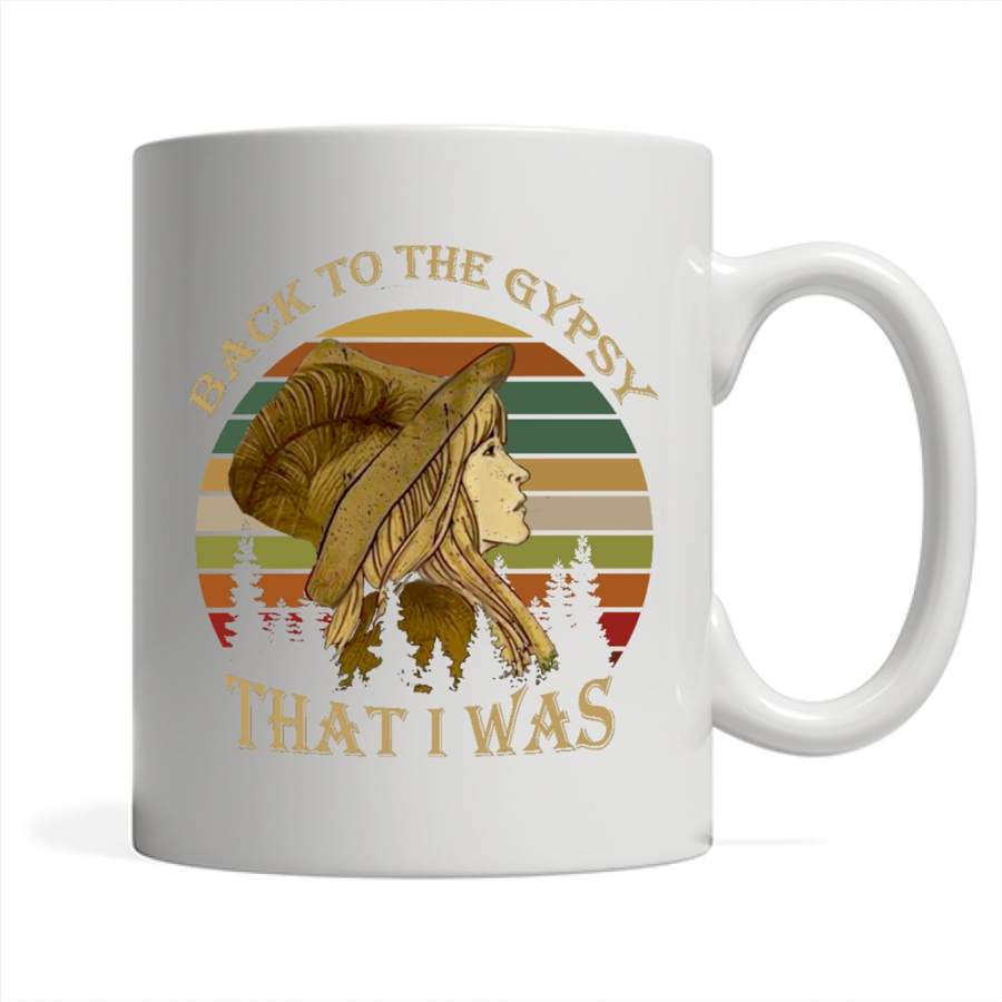 Back To The Gypsy That I Was Classic Vintage Retro Design – Full-Wrap Coffee White Mug