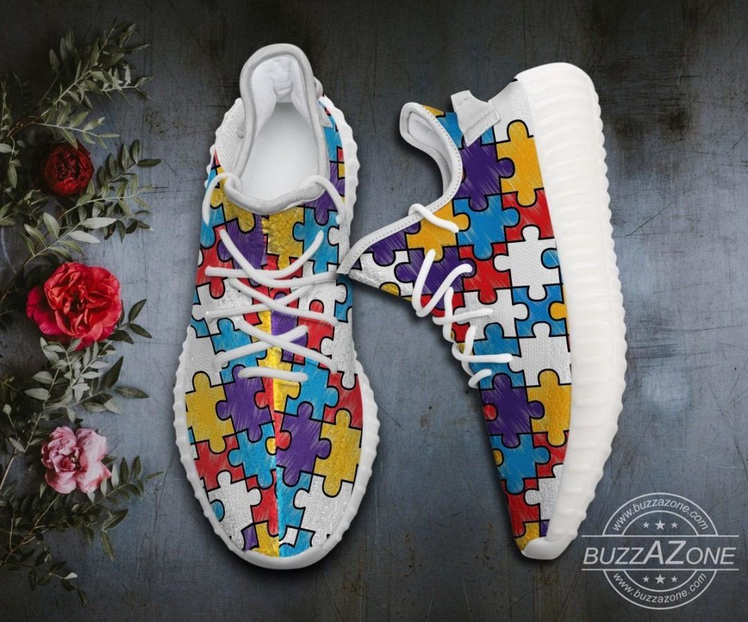 Autism Puzzle Piece Yeezy White