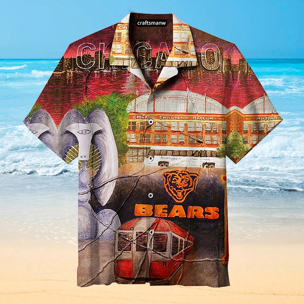 Vintage Chicago Bears Hawaiian Shirt Gift Gor Fan