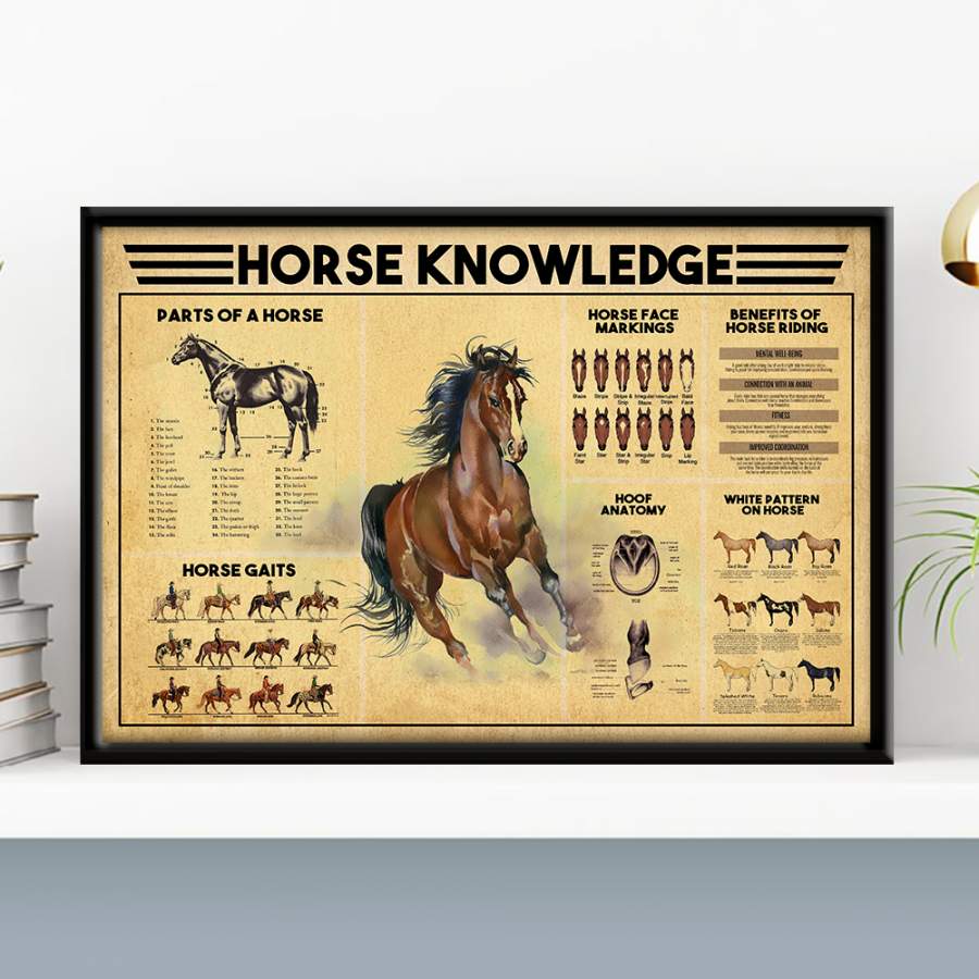 Wozoro Unframed Poster Wall Art Horse Knowledge Size 11×17, 16×24, 24×36 inch