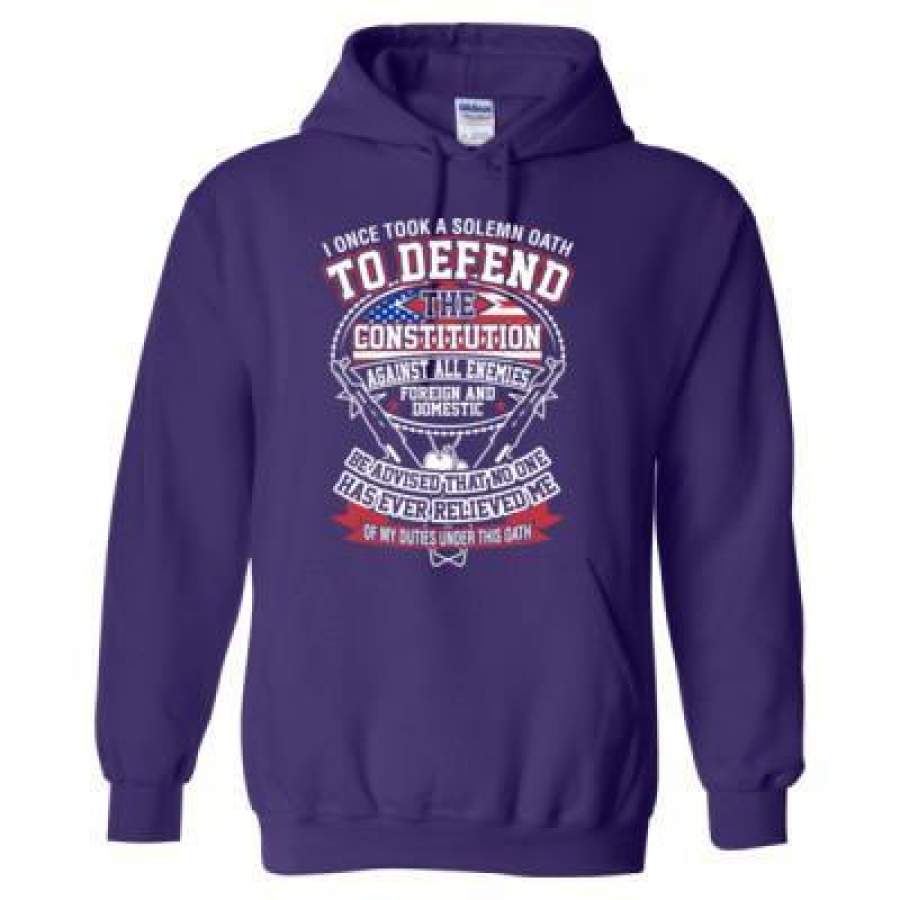 AGR Veteran Army I Once Took A Solemn Oath To Defend The Constitution – Heavy Blend™ Hooded Sweatshirt