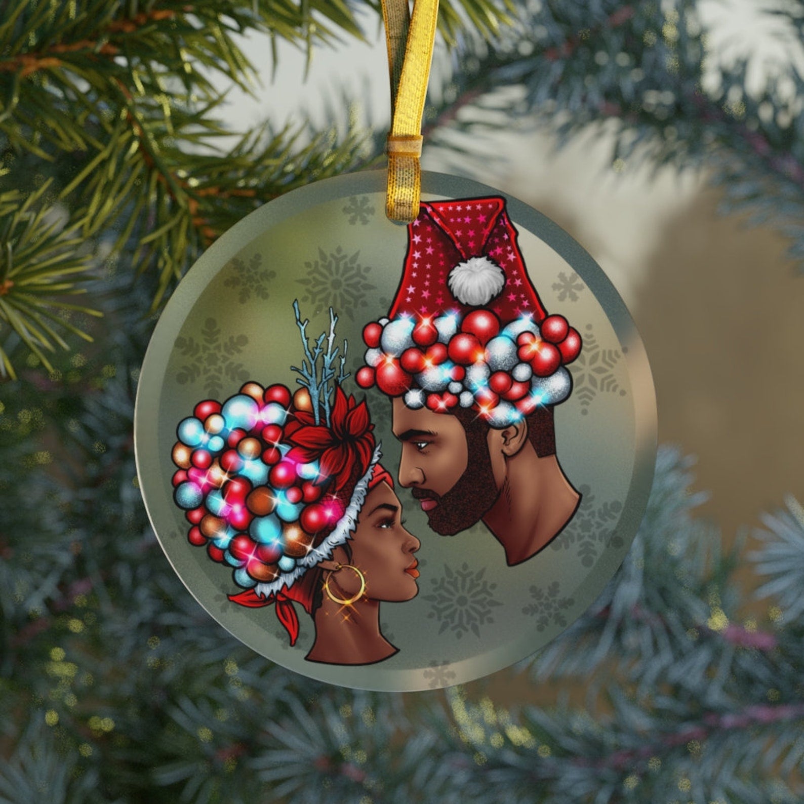 Black Love Black Girl Newlywed Couplewife Black Husbandmr Mrs Black King Black Queen Holiday Gift Christmas Ornament