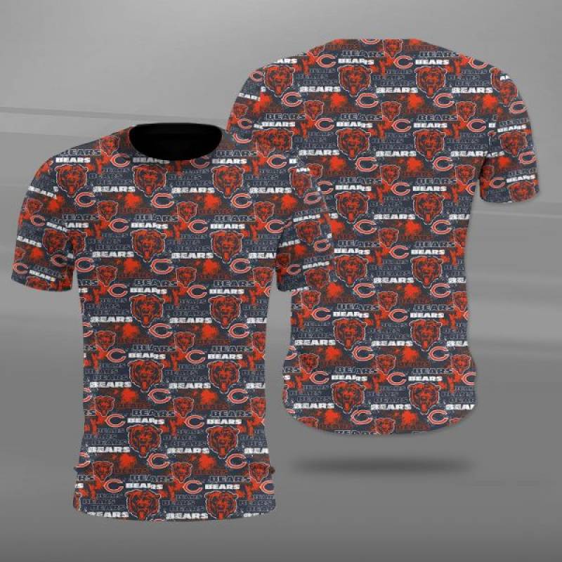 Men / Women Chicago Bears All Over Print T-Shirt, Chicago Bears All Over Print Logo Bears T-Shirt