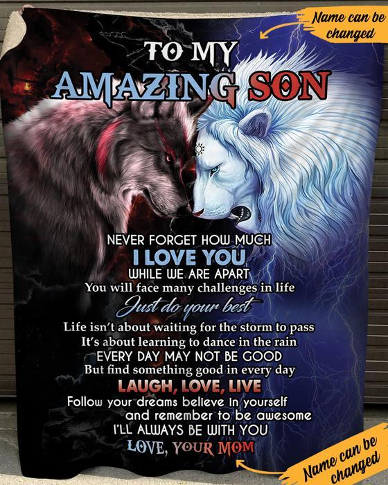 Wolf And Lion Blanket To Son Never Forget How Much I Love You Whenever You Feel Overwhelmed Remember Whose Daughter You Are