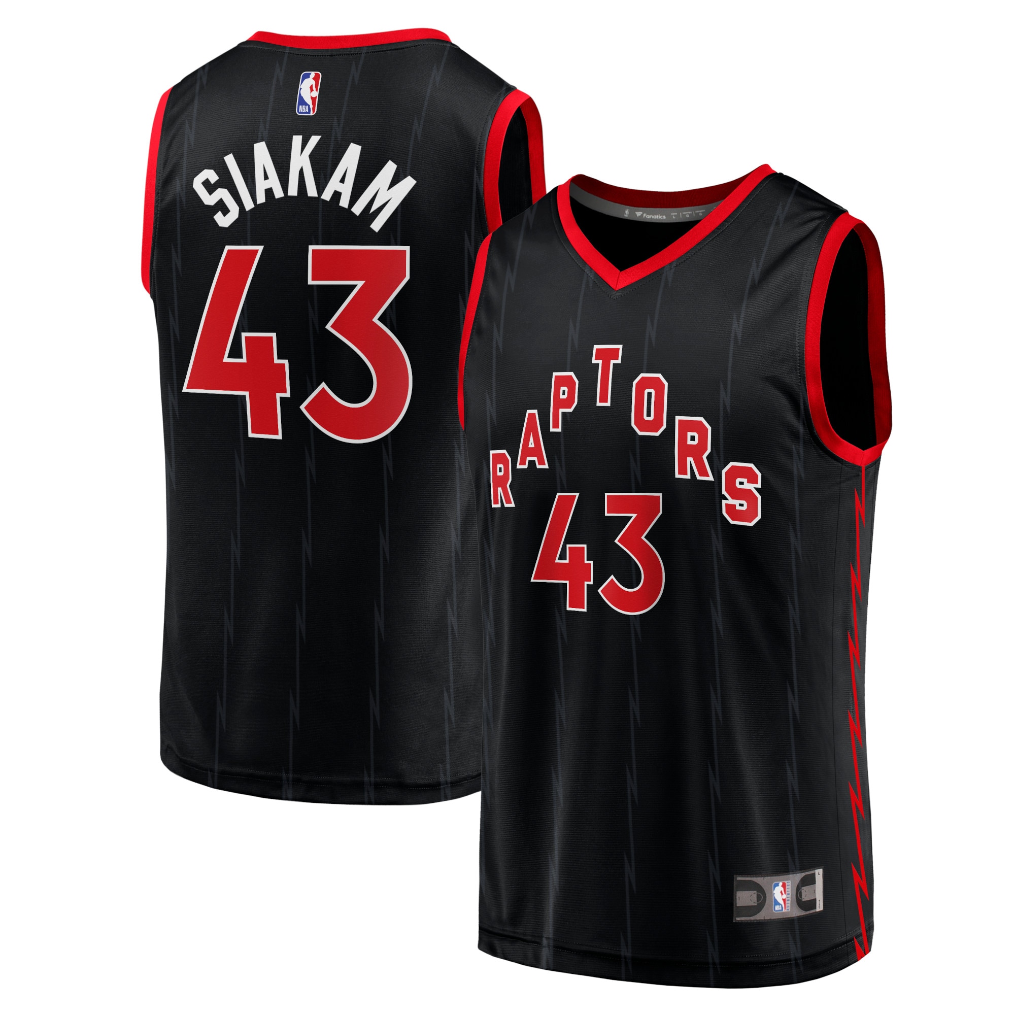 Pascal Siakam Toronto Raptors Branded Fast Break Replica Jersey Black – Statement Edition