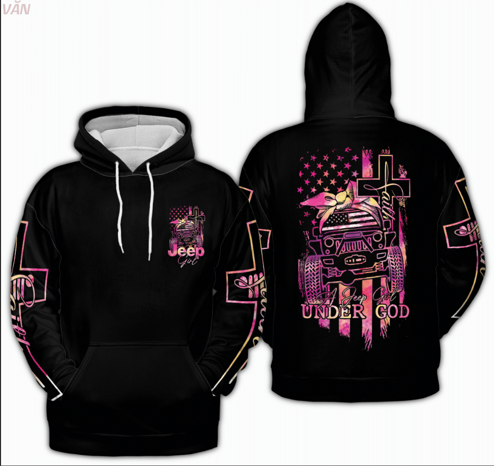 A Jp Girl Under God Pink Black Pattern Hoodie 3D #V