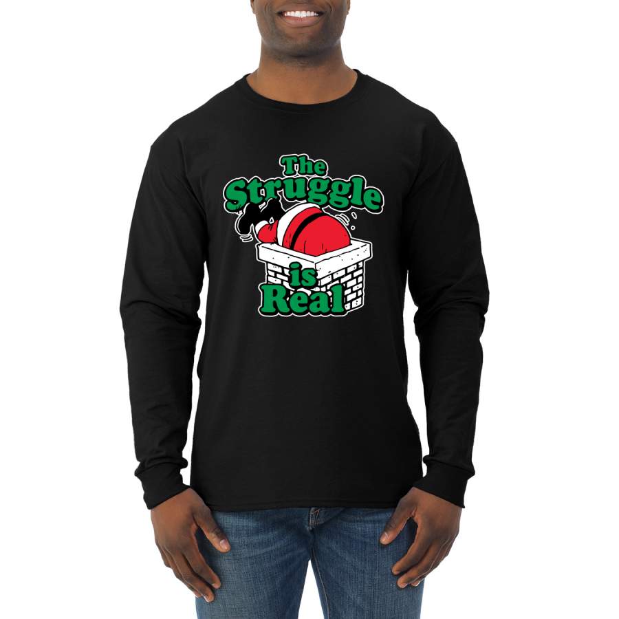 The Struggle is Real Xmas  Ugly Christmas Sweater Mens Long Sleeve Shirt