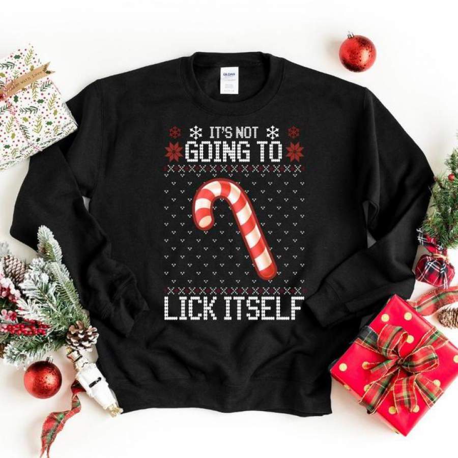 It’s not going to lick itself candy cane funny ugly christmas sweater, ugly sweatshirt, funny christmas sweater, jumper, lick itself, chirstmas gifts, christmas candy cane ugly sweater –  GST