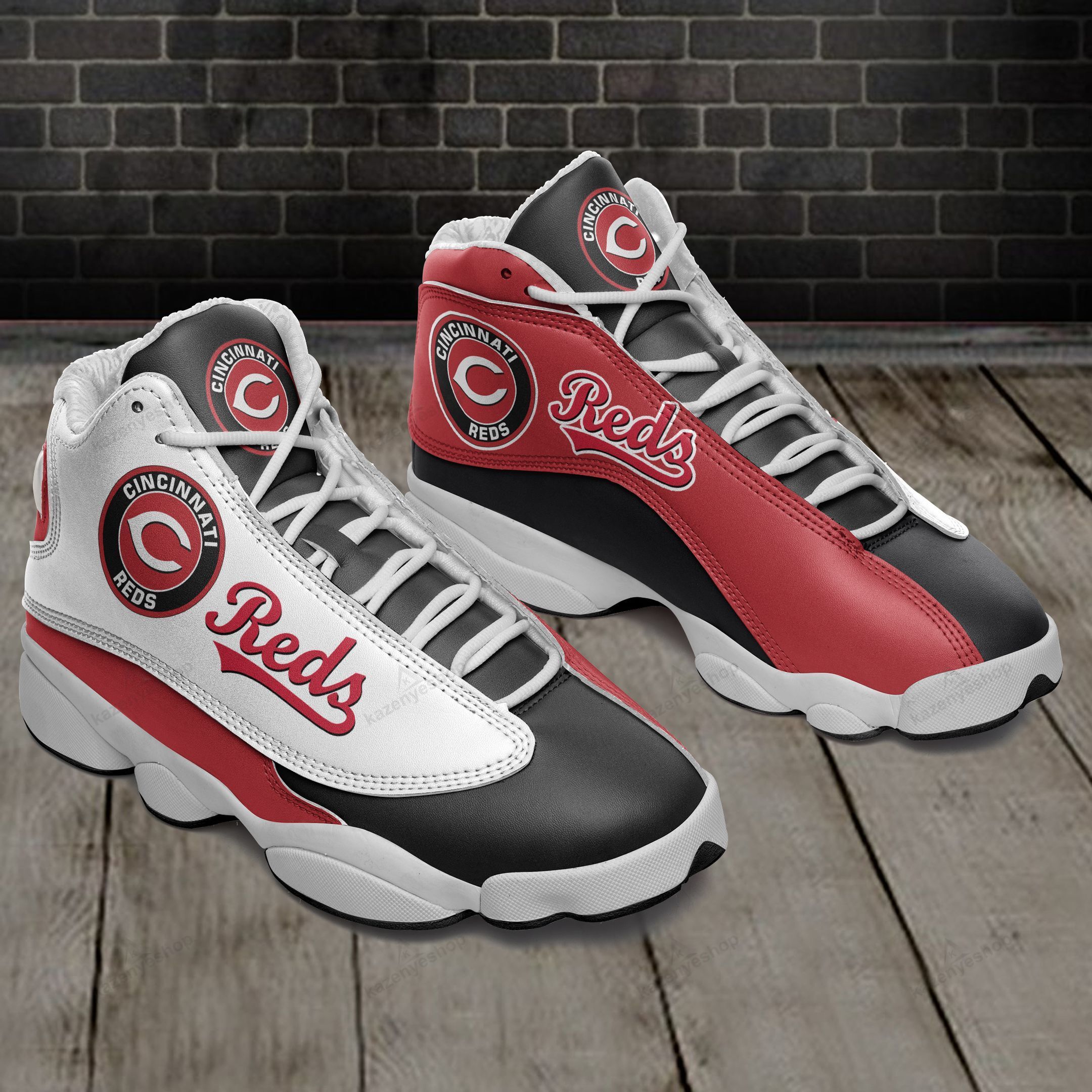 Cincinnati Reds Air Jd13 Sneakers 048