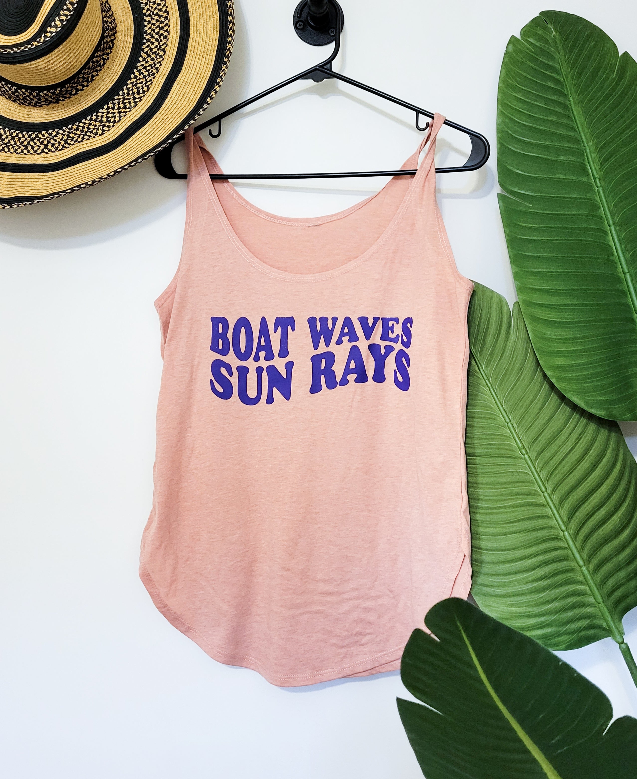 Boat Waves And Sun Rays Relaxed Tank