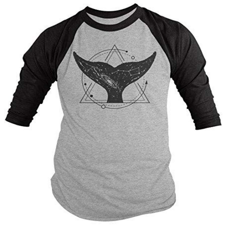 Men’s Men’s Hipster Whale T-Shirt Universe Big Dipper Shirt Hipsters Shirt Raglan