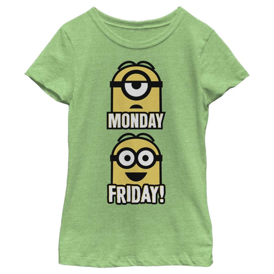 Despicable Me Girl’s Minions Monday Friday  T Shirt