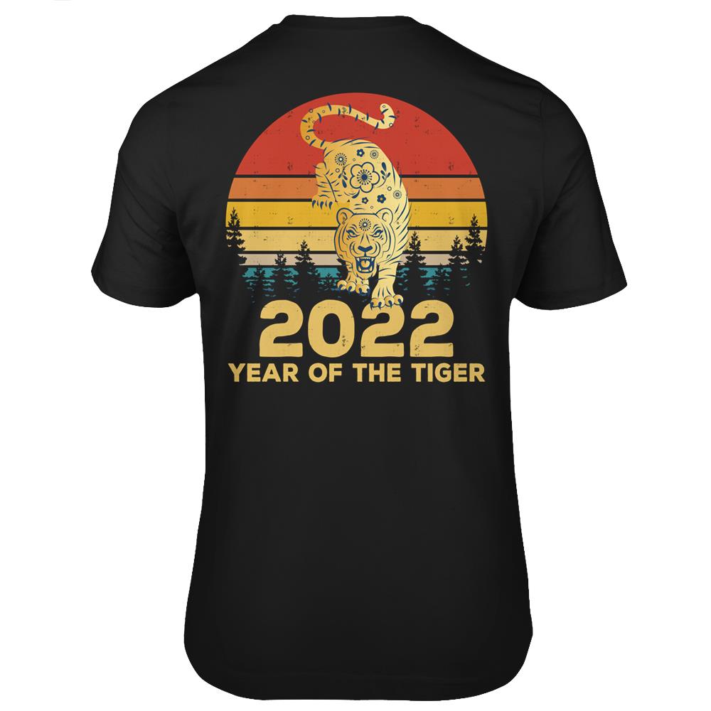 Vintage Year Of The Tiger Chinese New Year Decorations 2022 T Shirts Print On Back