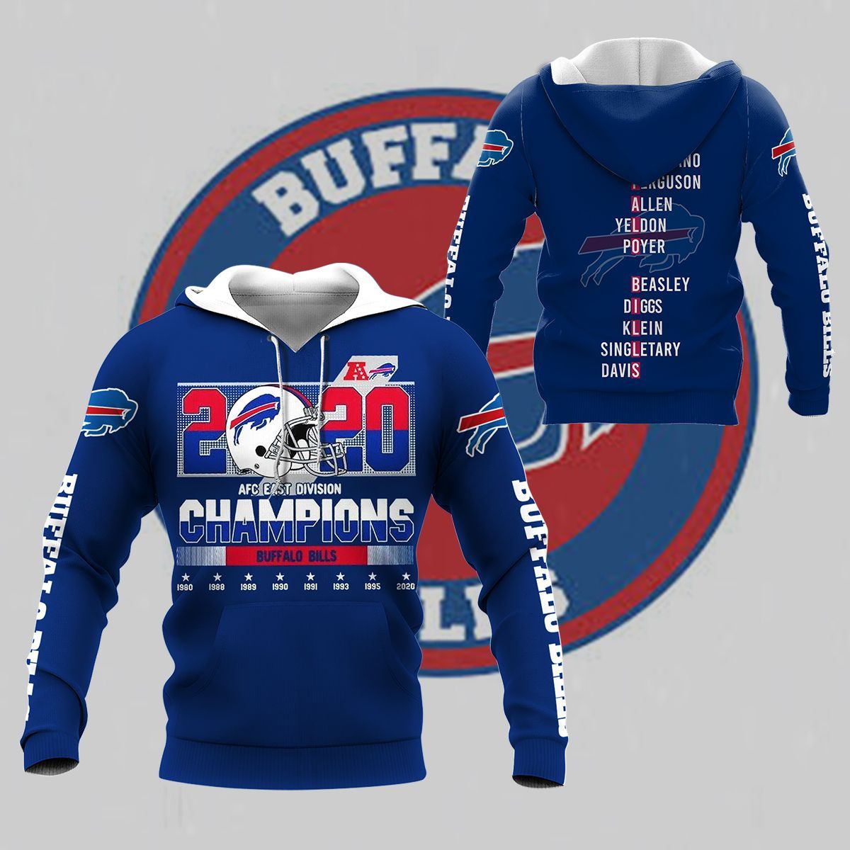 3D All Over Printed Buffalo Bills HVH-HL Shirts Ver 2 (Blue)