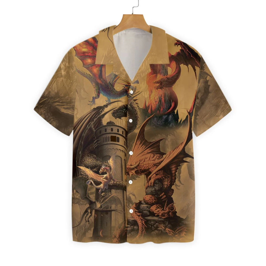 Dragon On The Castle All Over Printed Hawaiian Shirt Ha58805