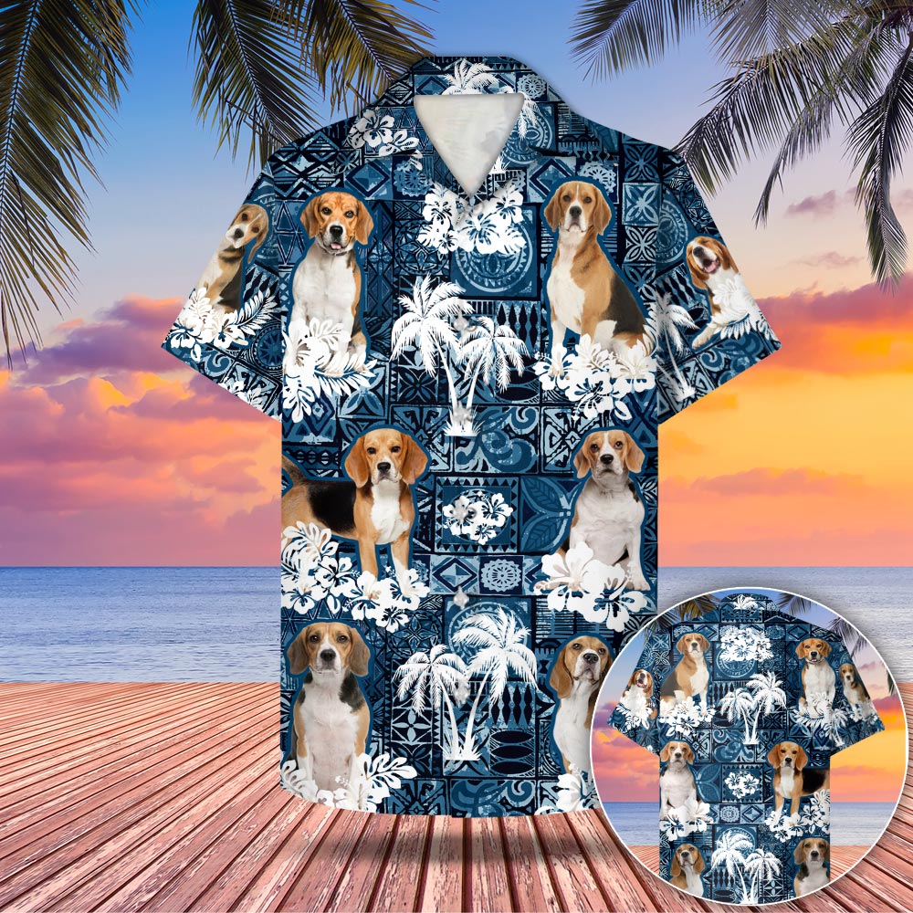 Beagle Hawaii Shirt Style Blue Gift For Dad Phts Ha55153