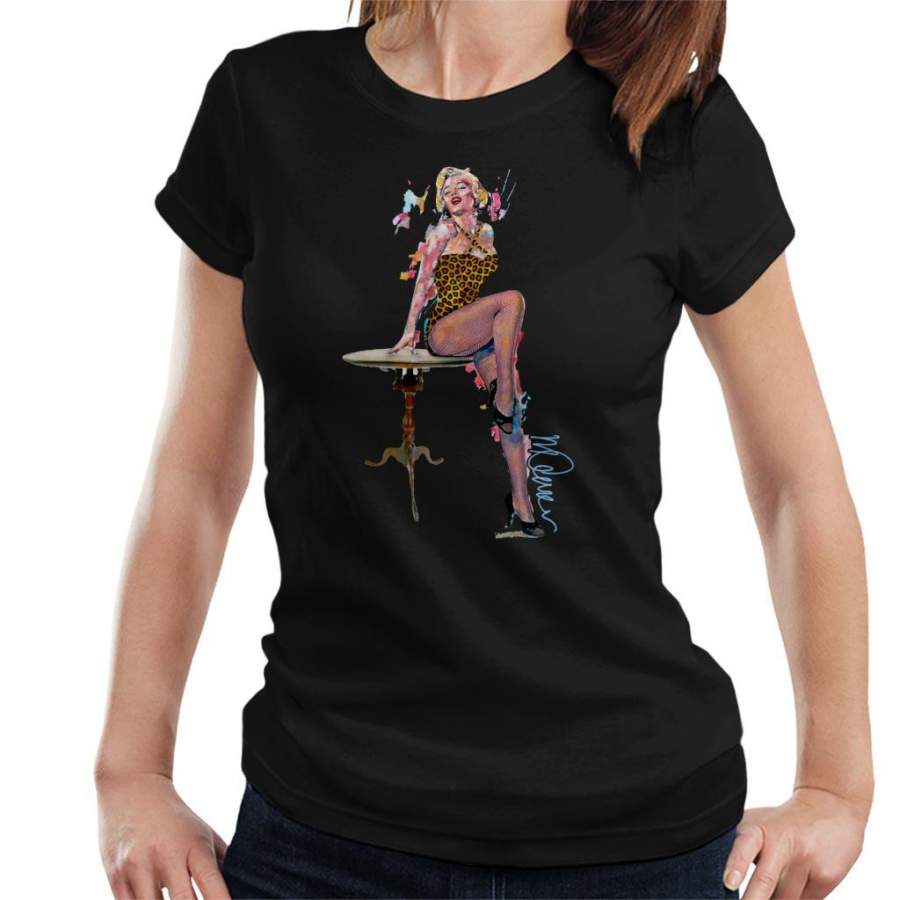 Sidney Maurer Original Portrait Of Marilyn Monroe Leopard Print Women’s T-Shirt