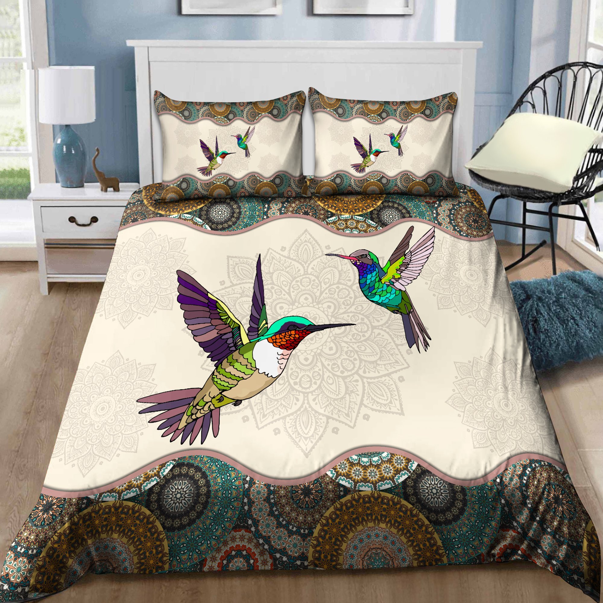Hummingbird 3D Printed Bedding Set Tna24052101
