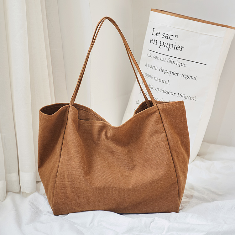 Women Big Canvas Shopping Bag Reusable Soild Extra Large Tote Grocery Bag Eco Environmental Shopper Shoulder Bags For Young Girl alx