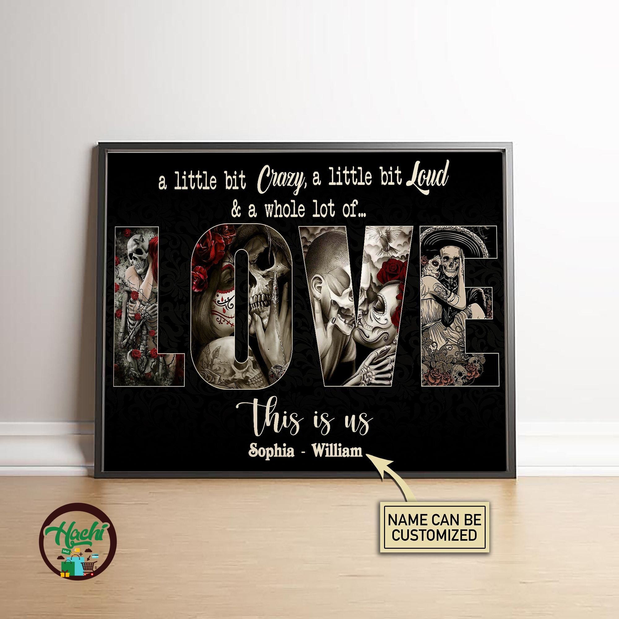 Personalized Sugar Skull Couple Whole Lot Of Love Poster – Limited Editon