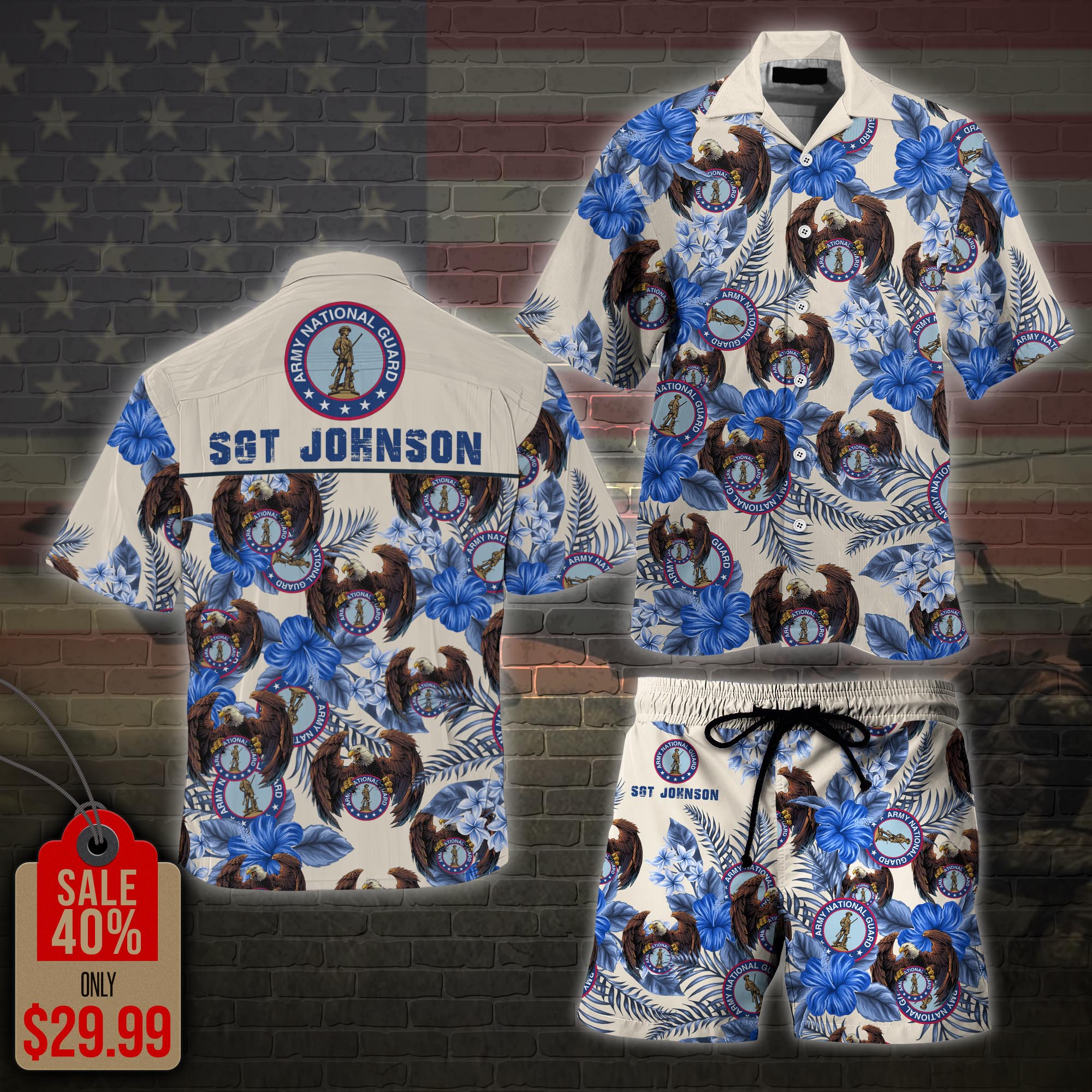 Us National Guard Military Veteran Hawaii Men Shorts Custom Shirt Ha43480