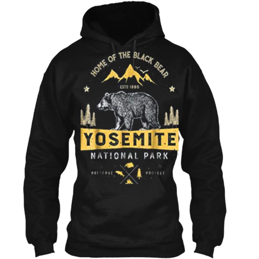 Yosemite National Park California Bear Vintage Gifts Pullover Hoodie 8 oz