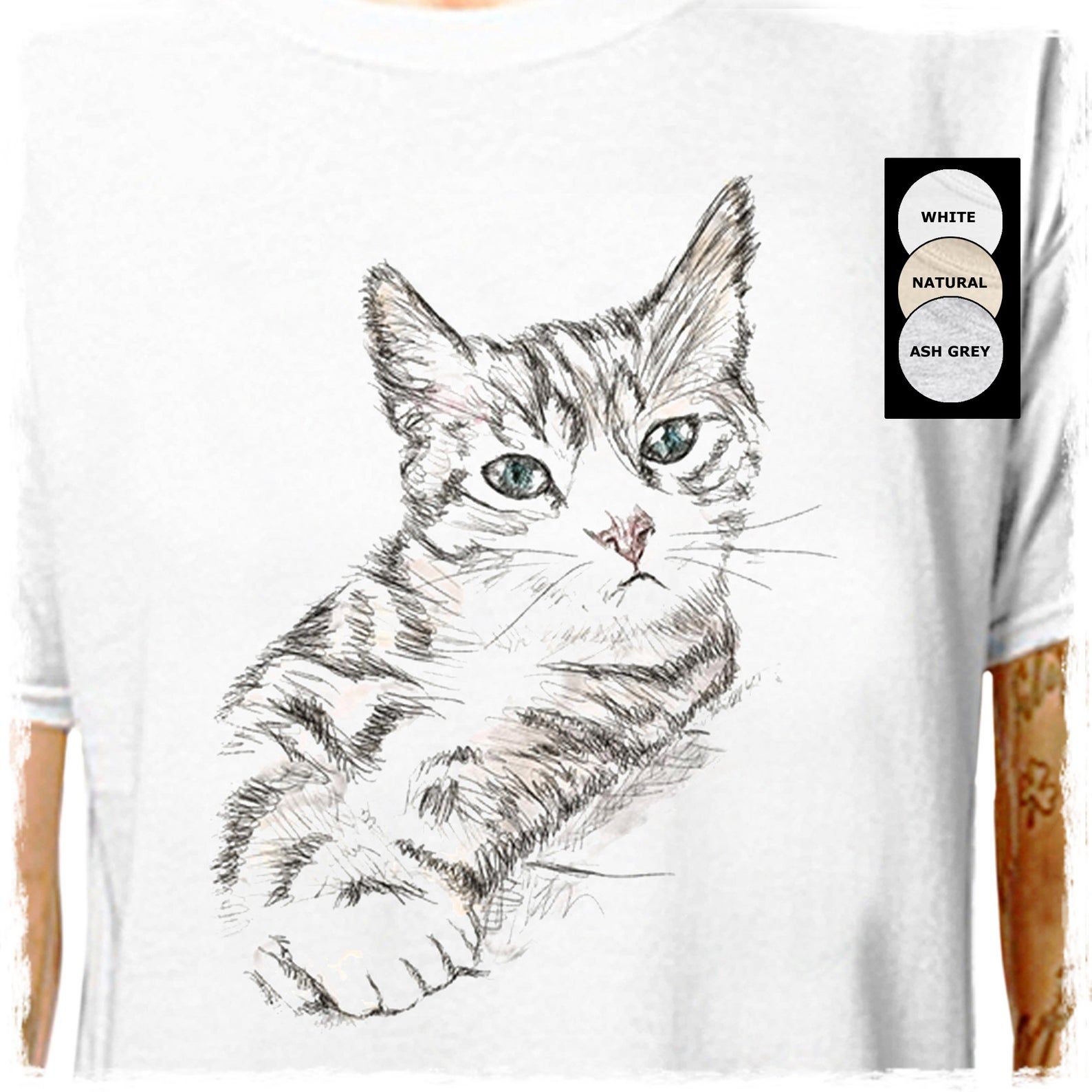 Kitten T-Shirt Cute Cat Lady Baby Animal Lover Kitty Pussy Paws Father Day Lazycarrot