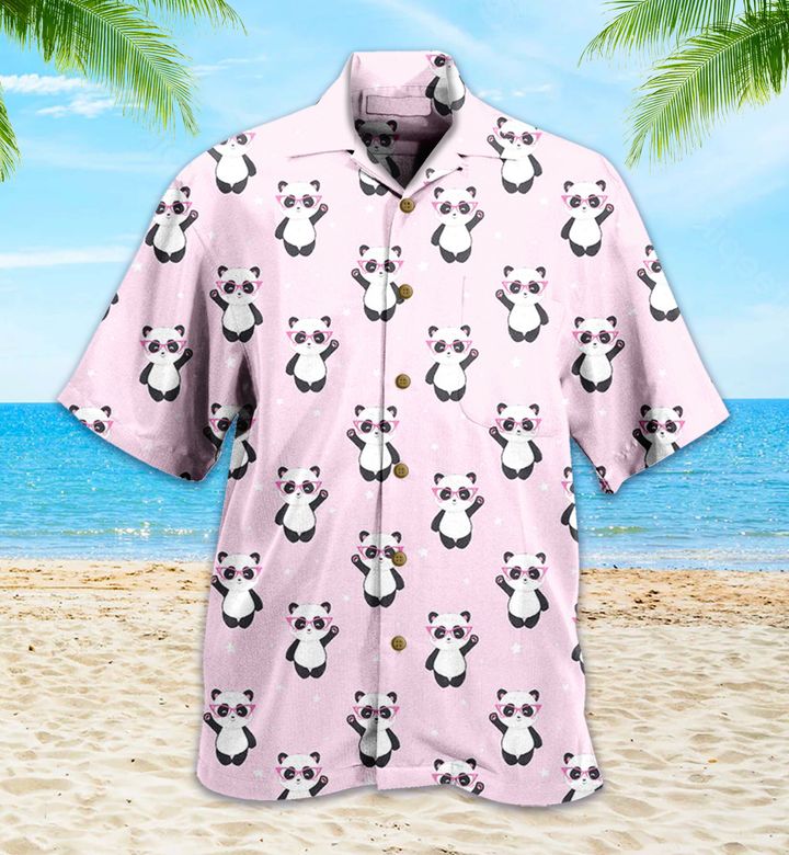 Panda Pink 3D Hawaiian Shirt