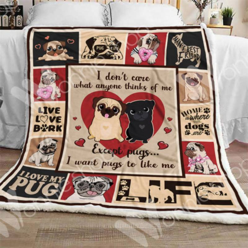 Pug Dog Sherpa Blanket OCT1102 73O52