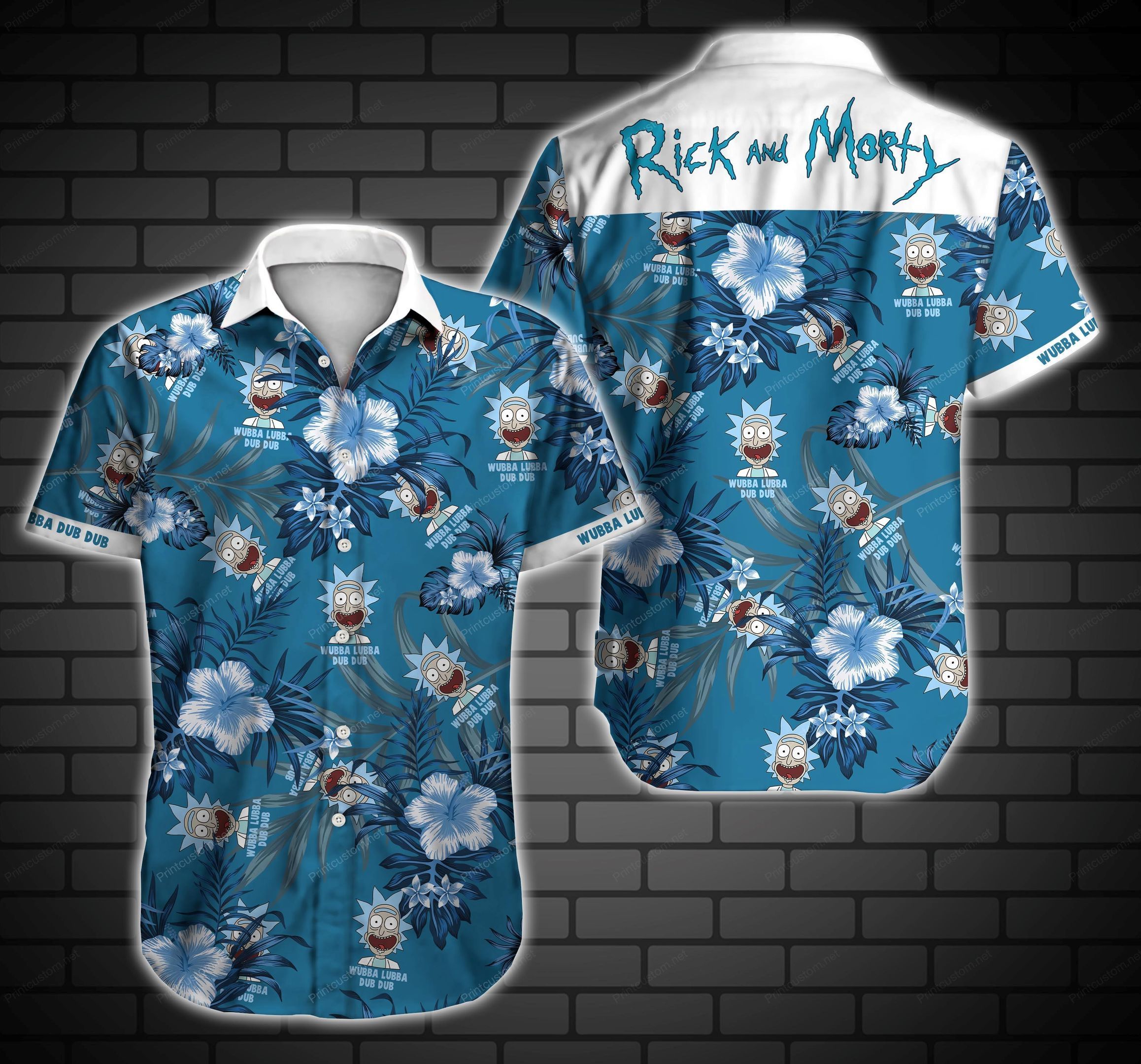 Rick And Morty Wubba Lubba For Man Woman Print Short Sleeve Hawaii Shirt Ha98824