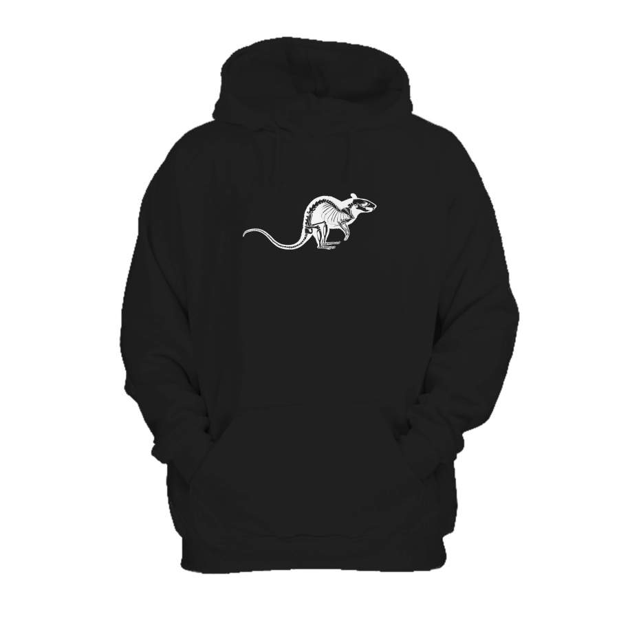 Rat Skeleton Animal Art Illustration Skull Artwork Punk Urban Gothic Hoodie