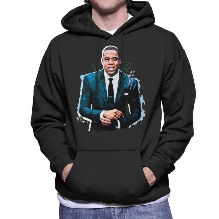 Sidney Maurer Original Portrait Of Jay Z Suit Men’s Hooded Sweatshirt
