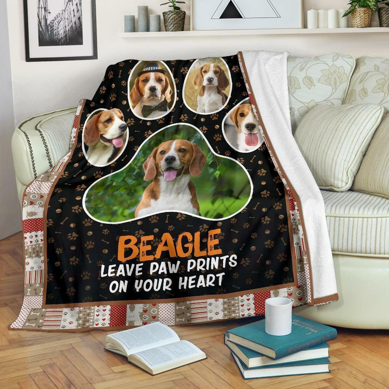 Beagle Leave Paw Prints On Your Heart Fleece Blanket – Refords